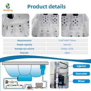 Vente directe d'usine Bain à remous extérieur 2 personnes <span class=keywords><strong>Hydrorelax</strong></span> Balboa Bain à remous Home Spa Jacuzzier avec filtre - Product Image 5