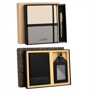 Custom Logo Personalization Printing PU Leather Metal Lightweight Business Gift Set Executive Planner Pen Card Holder <b>Name</b> <b>Tag</b> - Product Image 1