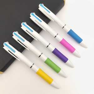 X615 Custom Popular <b>Multiple</b> <b>Colors</b> 3 In1 Plastic Custom Logo Ball <b>Pens</b> With Soft Rubber Grip Creative Promotion Logo Ballpoint - Product Image 2