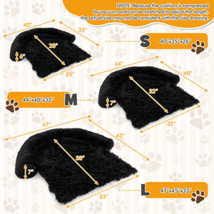 Plush Winter <b>Dog</b> <b>Couch</b> <b>Bed</b> With Anti-Slip Bottom And Removable Cover For Small Pets And Cats, Black Animal Pattern, Indoor Use, - Product Image 5