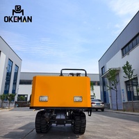 OKEMAN 1,5 Tonnen Handgeführter Mini-Raupentransporter Gummiketten-Dumper Traktor-Lader Benzinbetrieben für Gemüsegarten