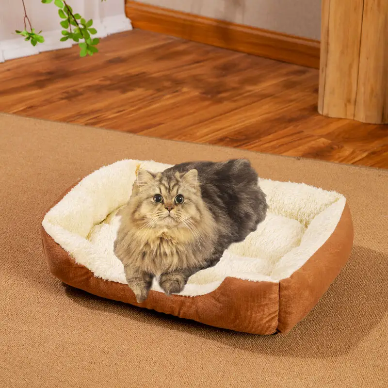 Fabricant vente en gros lit pour chat maison en bois lit confortable pour animaux de compagnie accessoires pour chiens lit pour chien de luxe mignon luxe lavable tapis de coussin pour animaux de compagnie