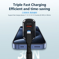 Chargeur rapide OEM 38W à double port USB A+C avec câble Type C, protection OTP, QC3.0/PD, ensemble de charge pour téléphone portable