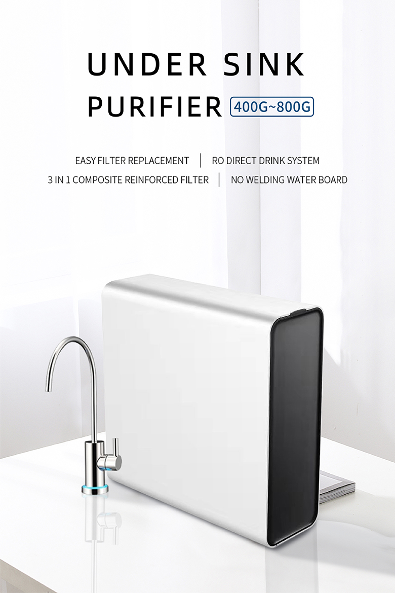 Filterpur 400G 600G 800G 2 stages undercounter ro pipeline water purifier cabinet