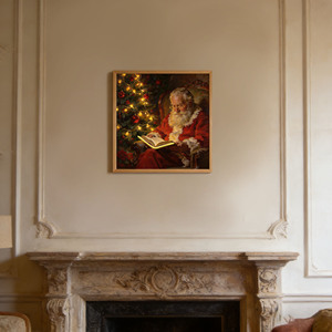 Impresión de Arte Luminoso LED de <span class=keywords><strong>Santa</strong></span> <span class=keywords><strong>Claus</strong></span> para Navidad, Impresión LED en Lienzo, Marco Rústico Navideño para Decoración - Product Image 1