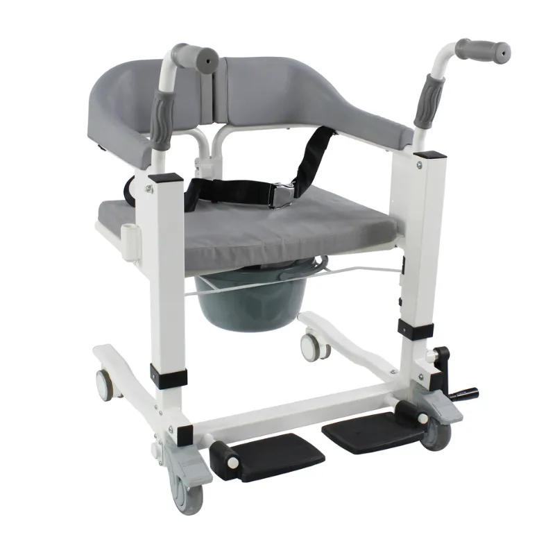 Adjustable height shower commode transport transfer wheel chair