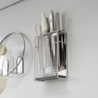 Porte-couteaux magnétique en acier inoxydable 304, support mural pour couteaux de cuisine, organisateur latéral pour réfrigérateur
