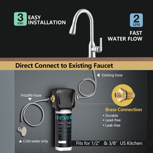 FK99 Directly Connect Under Sink <strong>Water</strong> <strong>Filter</strong> System <strong>NSF</strong>/ANSI 53&amp;42 Certified 0.5 Micron <strong>Water</strong> <strong>Filter</strong> - Product Image 3