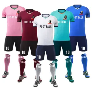 Venta al por mayor personalizado niños fútbol uniforme Original sublimación fútbol Jersey Kit nombre impresión Digital Top Messi Stock disponible