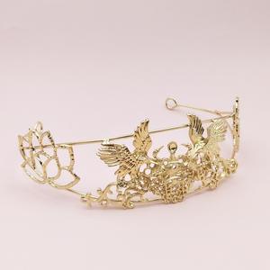 Couvre-chef <span class=keywords><strong>de</strong></span> grue tridimensionnelle en alliage <span class=keywords><strong>de</strong></span> style ancien Lutin, film et télévision Hanfu bricolage, accessoire pour cheveux, demi-couronne, - Product Image 3