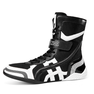 Zapatos de boxeo Ui Zhe para hombre, de caña alta, con cordones, de malla, antideslizantes, para entrenamiento y combate. - Product Image 5