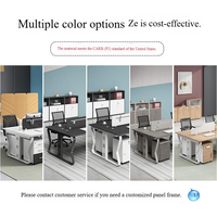 Escritorio de Oficina Moderno e Industrial Personalizable para 2-6 Personas con Divisiones, Mesa Blanca para Computadora con Gabinete, para Oficina en Equipo