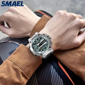 นาฬิกาข้อมือผู้ชาย SMAEL 8097 ควอตซ์ ธุรกิจ หลายเขตเวลา ขายดี นาฬิกาผู้ชายพร้อมสายสแตนเลสกันน้ำ - Product Image 2