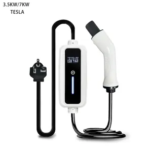 Tesla mobile level 2 ev charger ac station OLCD screen car manufacture portable ev charger for Tesla