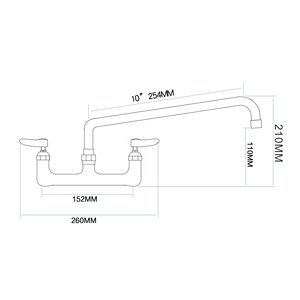Brass Kitchen Faucet Wall <b>Mount</b> Commercial Restaurant Faucet Mixer Double Holes Faucet 180 Rotary <b>Spray</b> Head - Product Image 2