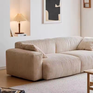 Ensemble de canapés modulaires carrés inclinables minimalistes en velours doux avec rembourrage en éponge pour le salon - Product Image 4