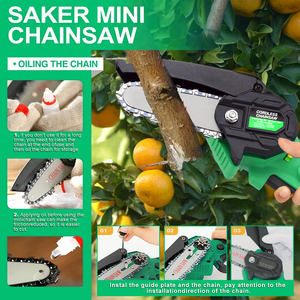Mini tronçonneuse sans fil 20V, qualité DIY, chaîne et guide-chaîne de 4 pouces pour la coupe du bois, mini tronçonneuse sans fil CS-100 - Product Image 3