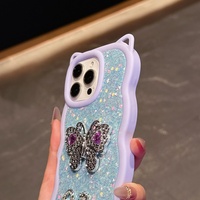 Coque de téléphone en TPU papillon pour iPhone 17 16 15 14 13 12 11 et Samsung A57 A37 A17 A07 A56 A06 S26ULTRA, étuis de téléphone scintillants