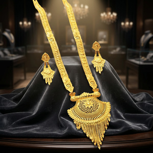 Wholesale Fashion 14K 18K 24K Micro Gold Plated Long Necklaces, Traditional Long Jewelry Set, Brass Micro Forming Long Necklaces - Product Image 4