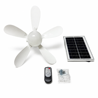 Ventilador Solar de 16/18 Pulgadas con Luz, Motor sin Escobillas, Viento Natural, Control Remoto, Lámpara Solar Colgante para Acampar al Aire Libre, Recargable