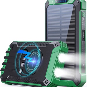 Banco de Energía Solar Inalámbrico con Logotipo Personalizado, Cargador Solar Móvil de 20000 mAh con Lámpara para Exteriores - Product Image 1