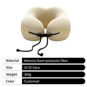 2026 Promotion Grey Polyester <b>Memory</b> Foam Soft U-Shaped Neck Pillow With <b>Box</b> for Office - Product Image 3