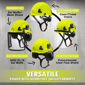 Casque de sécurité électrique HIGHVIZ ABS Type II Classe E, anti-choc, <span class=keywords><strong>suspension</strong></span> à 4 points en <span class=keywords><strong>tissu</strong></span>, visière transparente/noire, EN 397 - Product Image 5