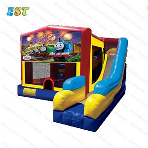 Casa de rebote Modular de tren para niños, parque infantil inflable al aire libre - Product Image 3