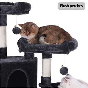 <span class=keywords><strong>Arbre</strong></span> à <span class=keywords><strong>chat</strong></span> à plusieurs niveaux Condo avec griffoirs en sisal Perchoirs Maisons <span class=keywords><strong>Hamac</strong></span> et paniers Meubles de tour pour chats - Product Image 4