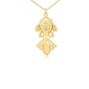 Collier Pendentif <span class=keywords><strong>Poisson</strong></span> Doré Plaqué Or 18 carats en Laiton, Bijou Porte-Bonheur pour Femme, Accessoire de Mode, Cadeau Tendance - Product Image 1