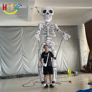 Costume de marche pour défilé nocturne d'<span class=keywords><strong>Halloween</strong></span>, squelette gonflable lumineux à LED, marionnette squelette, homme citrouille - Product Image 6