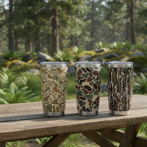 Gran oferta, 20oz, Camo, aislamiento <span class=keywords><strong>de</strong></span> acero inoxidable, termo <span class=keywords><strong>de</strong></span> doble pared, diseño <span class=keywords><strong>de</strong></span> logotipo, tapa deslizante para senderismo, café, beber - Product Image 2