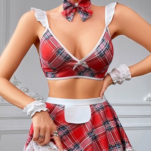 Hot Sexy JK Uniforme Grille <span class=keywords><strong>Tentation</strong></span> Étudiant Uniforme Cross-Border E-Commerce Sexy Sous-Vêtements Dentelle Cinq Costume Vêtements de Jeu de Rôle - Product Image 3