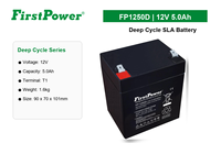 Batería Recargable AGM FirstPower FP1250D 12V5AH para UPS y Embarcaciones - Unidad de Suministro de Energía para Control de Acceso/Alarma contra Incendios