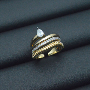 Vintage-Design <span class=keywords><strong>Gold</strong></span>/Silber Beschichtete Mehrschichtige Schlangenringe für Damen und Herren Glänzende CZ-Besetzte Punk Hip-Hop Offene Verstellbare Tier-Ringe - Product Image 6