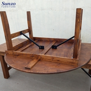 <span class=keywords><strong>Table</strong></span> <span class=keywords><strong>ronde</strong></span> de ferme d'événement en bois de pin rustique <span class=keywords><strong>Table</strong></span> de mariage et diamètre 150cm et 160cm 8-10 ensembles - Product Image 3