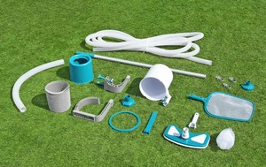 Kit d'entretien de piscine Deluxe pour distributeur de produits <span class=keywords><strong>chimiques</strong></span> en PVC hors sol 58237 avec aspirateur et skimmer - Product Image 2