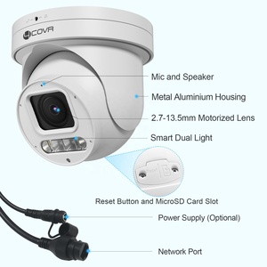 Caméra PTZ 4COVR 8Mp 30fps avec capteur Sony, 4K PoE IP, audio bidirectionnel, couleur intégrale, zoom optique 5X, surveillance à domicile et professionnelle - Product Image 6