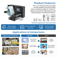 Imprimante d'étiquettes thermiques de bureau haute performance avec fonction d'auto-décollement |   Idéal pour l'expédition e-commerce et la logistique d'entrepôt