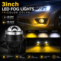 VAHID-Feu de Brouillard LED Laser de 3 Pouces, 3 Couleurs, Haut et Bas, pour Voiture, Conduite Automatique, Lentille de Projecteur Bi Led, OEM