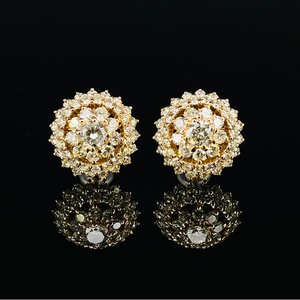 Luxury Lab Grown Diamond Halo Cluster <b>Stud</b> <b>Earrings</b> 18K Gold Unisex IGI Certified Brilliant Cut Filled Diamonds Wedding <b>Fine</b> - Product Image 3