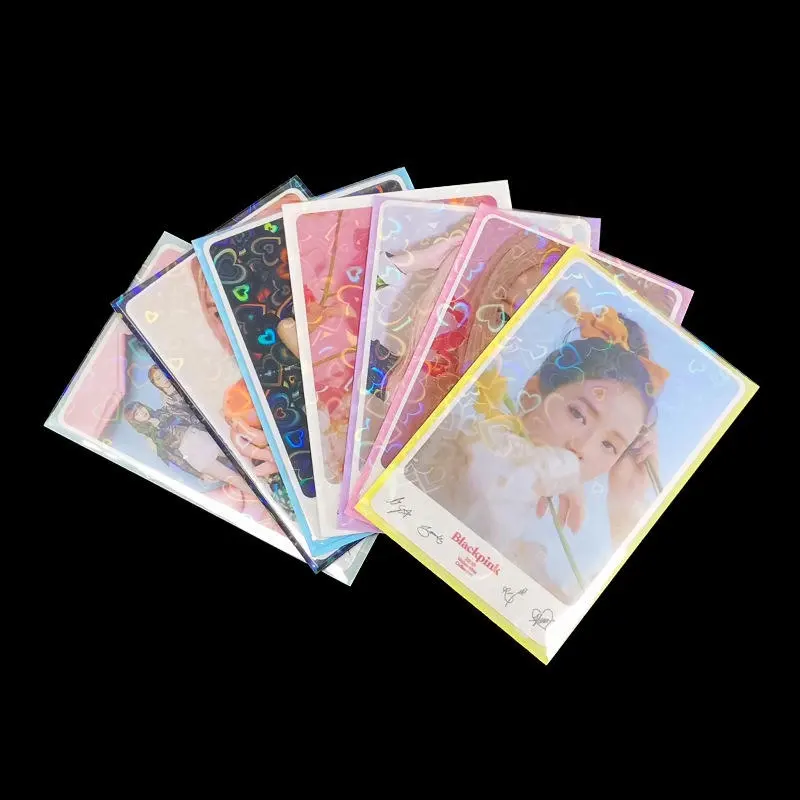 OEM durchsichtiger holographischer Kartschutz innenstecktasche Spielkartenhalter KPOP Idol Fotokarte LOMO PC-Kartenhüllen