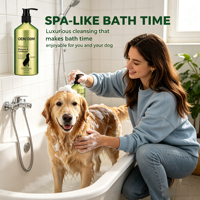Shampooing Probiotique Personnalisé pour Chiens, Lavant Corporel Sans Alcool, pH Équilibré, Pour un Pelage Doux et Soyeux, Nettoyage en Profondeur, 356ml, OEM Bain pour Animaux