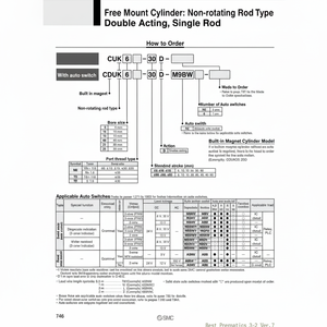 Pièces pneumatiques de CDUK10-15D de cylindre de bâti libre de SMC Pneumatics - Product Image 1