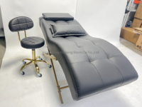 Ensemble de lit et de chaise pour extensions de cils au prix d'usine, lit incurvé pour extensions de cils avec tabouret, couleurs noir, blanc, rose, lits pour extensions de cils pour salon de beauté