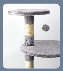 Grey <span class=keywords><strong>3</strong></span> Tiers <span class=keywords><strong>Cat</strong></span> <span class=keywords><strong>Condo</strong></span> Met Sisal Krabpalen Pluche Kat Klimtoren Kattenbomen & Scratcher - Product Image 4
