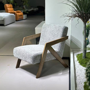 Cómodo Sillón de Madera Maciza Estilo Mid-Century con Función de Refrigeración para Sala de Estar, Lichade - Product Image 3