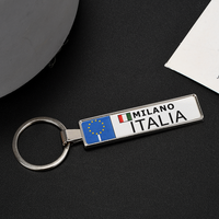 Vente en gros de porte-clés de plaque d'immatriculation européenne suspendus porte-clés drapeau national du Canada porte-clés rectangulaire en métal blanc en résine époxy