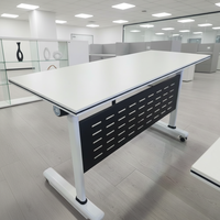 Table de réunion, de formation et d'étude de style moderne, convertible, pliable, avec roulettes