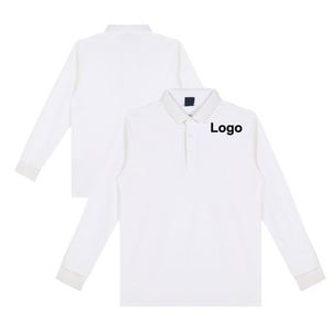 Camiseta Polo de Golf Personalizada al por Mayor para Hombre, Cuello en V, Color Sólido, Manga Larga, para Todas las Temporadas - Product Image 4